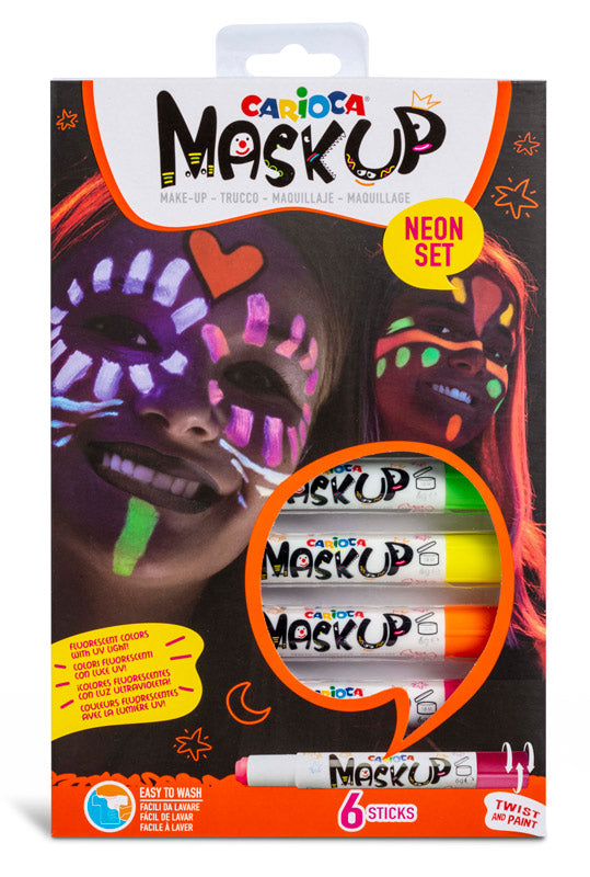 Carioca 6 x stick NEON ansigtsfarve