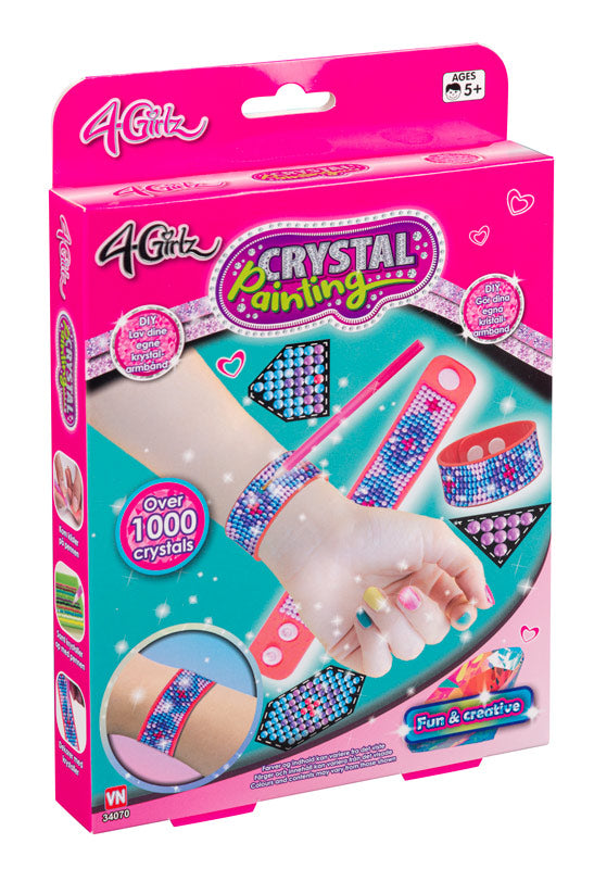 4-Girlz Crystal painting armbånd - Pink