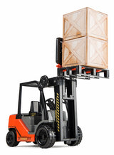 Gaffeltruck med palle og pakker