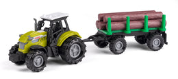 Bull traktor med træstammer