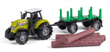 Bull traktor med træstammer