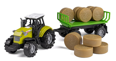 Bull traktor med halmballer