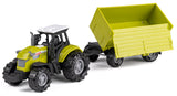 Bull traktor med lysegrøn vogn