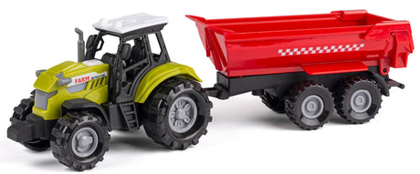Bull traktor med kornvogn