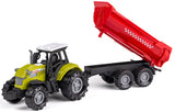 Bull traktor med kornvogn