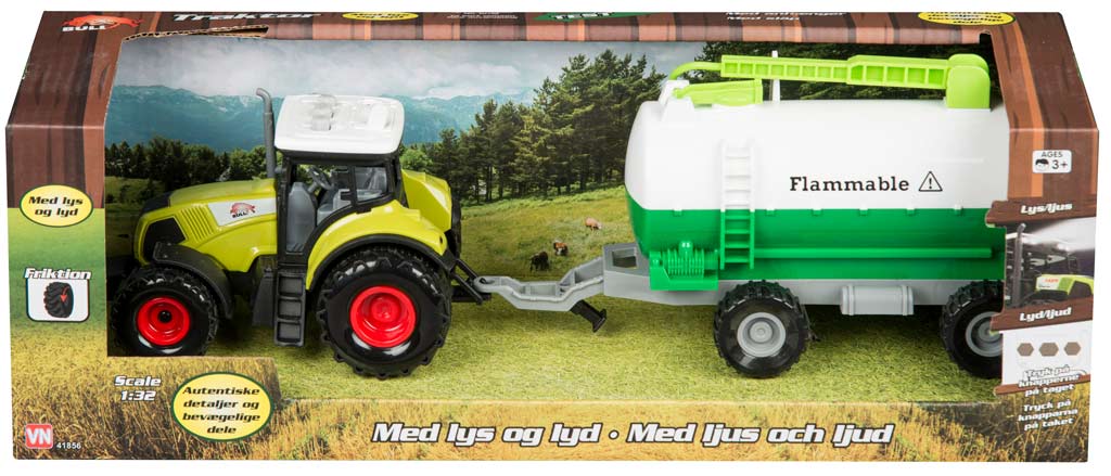 Bull traktor med gyllevogn
