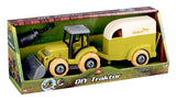 Bull take apart traktor med hestetrailer