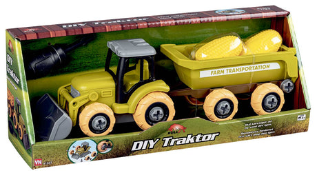 Bull take apart traktor med transportvogn