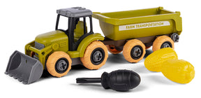 Bull take apart traktor med transportvogn