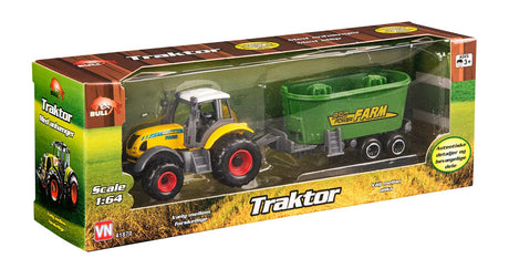 Bull traktor med anhænger - Mørkegrøn