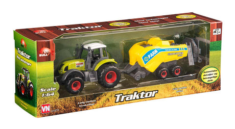 Bull traktor med halmpresser
