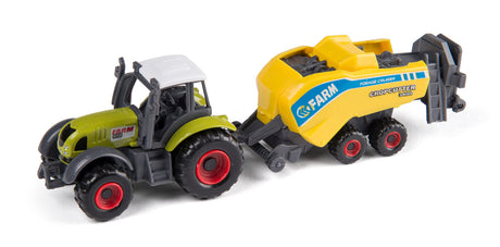 Bull traktor med halmpresser