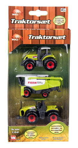 Bull høstmaskine og traktor