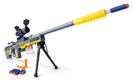 Sniper riffel med kikkertsigte og skumpile