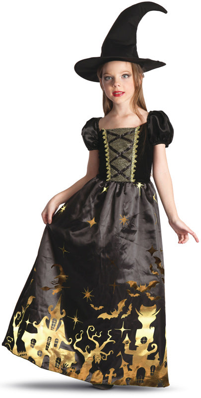 Deluxe guld heks - 160 cm.