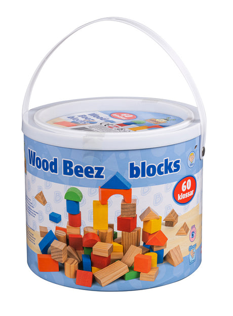 Wood Beez 60 træklodser i spand