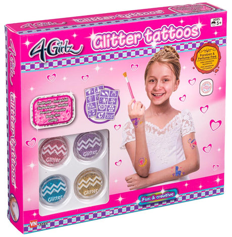 4-Girlz glitter tattoo sæt
