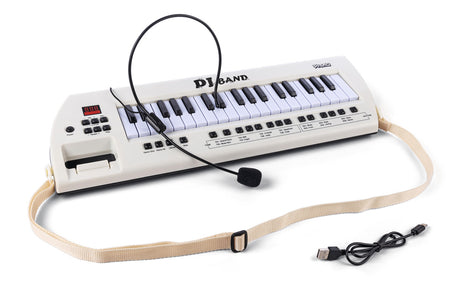 Keyboard med headset og rem