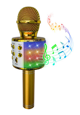 Guld karaoke mikrofon med lys