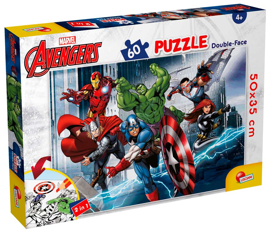 Lisciani puslespil 60 brikker - Avengers 2-i-1