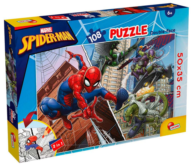 Lisciani puslespil 108 brikker - Spiderman 2-i-1
