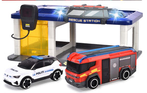 Redningsstation med volvo biler samt lyd og lys