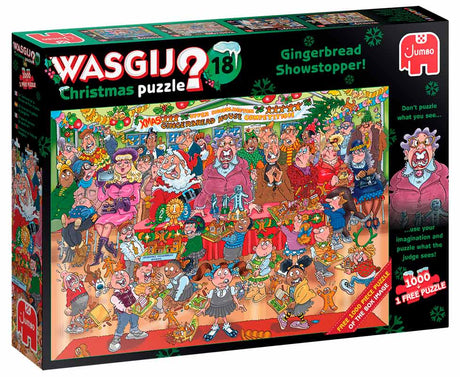 Wasgij Christmas 2x 1000 brikker -Gingerbread Showstopper