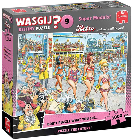Wasgij Destiny retro 9 super models - 1000 brikker