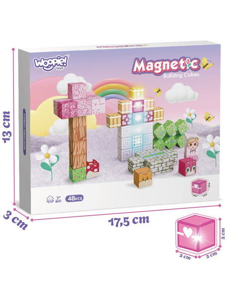 WOOPIE Magnetiske Byggeklodser 48 dele - Montessori 3D Byggesæt