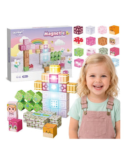 WOOPIE Magnetiske Byggeklodser 48 dele - Montessori 3D Byggesæt